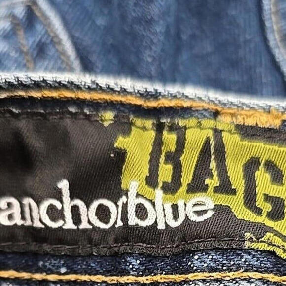 Vintage Y2K Anchor Blue BAGGY Skate Light Wash Denim Blue Jean Shorts Mens 31 - Picture 15 of 15